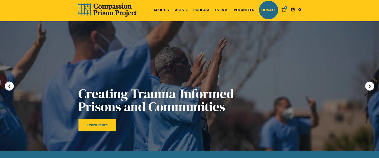 Compassion Prison Project website homepage