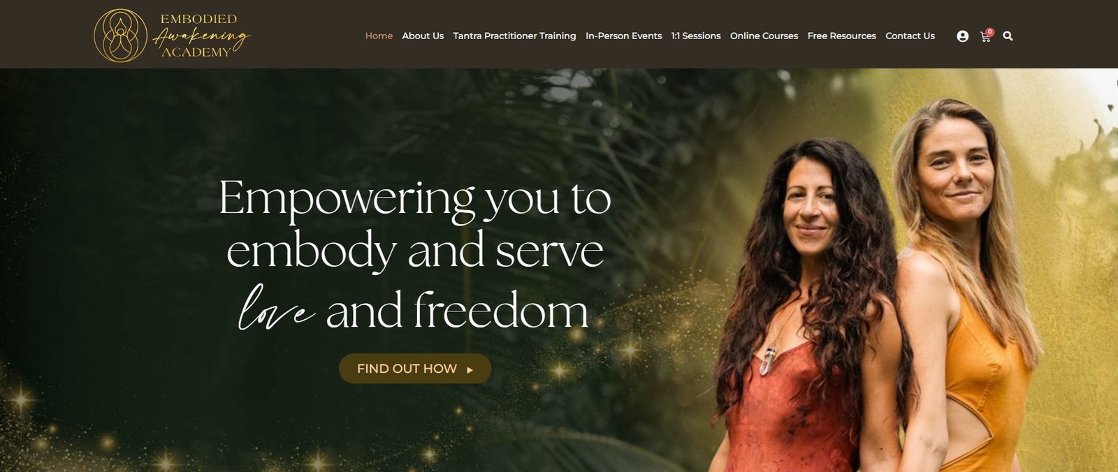 Embodied Awakening Academy website homepage