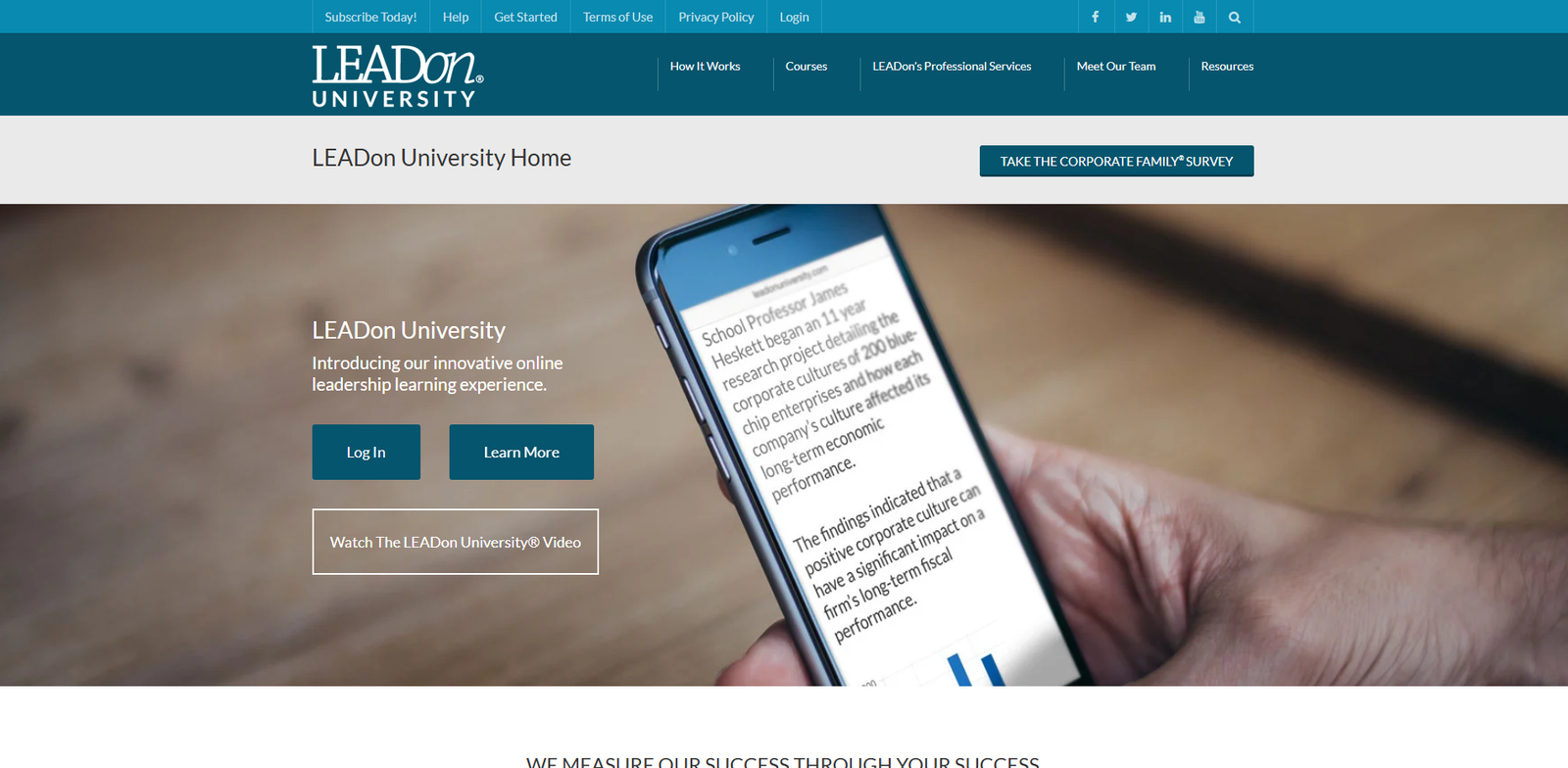 Leadon University website homepage