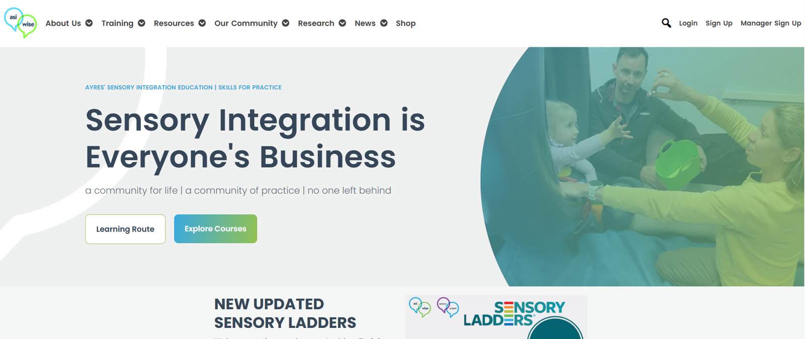 The Sensory Project website homepage